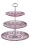 Premier Housewares 3-Tier Glass Cake Stand, Pink