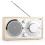 OneConcept Lausanne Boombox stereo radio vintage portatile (Tuner FM, AM, AUX, lavorazioni in legno pregiate) quercia