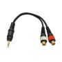 Seismic Audio Less than 1' Male 1/8" (3.5mm) to Female RCA Patch Cable - Adapter Cord for iPhone, iPod, MP3 Black - SA-iEM2TRSF