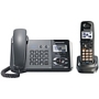 Panasonic 2-Line DECT 6.0 Digital Corded/Cordless Phone Set and Answering System - 2 Phones