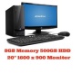 Acer Black eMachines EL1360G-UW12P Upgraded Desktop PC with AMD Dual-Core E-300 Processor, 8GB Memory, 20" Monitor, 500GB Hard Drive, Windows 7 Home P