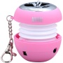 August MS310P MP3 Portable Mini Speaker with LED Flashing Light and Built-In Rechargeable Batteries Compatible with Handsets and Laptops - Pink