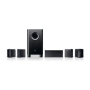 Compact 5.1 Speaker Set with Bookshelf Speakers in Black