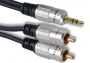 Pure 2M OFC 3.5mm to 2 x Twin Phono RCA Audio 24k Gold Plated Cable Lead