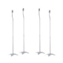 SILVER- Set of Four (4 Total)Universal Satellite Surround Sound Home Theater Theatre Speaker Stands for fits most Bose JBL Klipsch Yamaha Sony JVC Spe