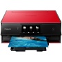 Canon PIXMA TS9055 All-in-One Wireless Wi-Fi Printer with Auto-Tilting Touch Screen, Red/Black