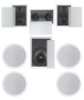 7.1 Home Theater Flush Inwall/Ceiling Speaker Package- Two Inwall 6.5" 2-way Speakers, One Inwall Dual 5.25" 2-way Center Speaker, Four Ceiling 6.5"