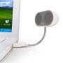JLab USB Laptop Speakers - Portable, Compact, Travel Notebook Speaker for PC and Mac - B-Flex Hi-Fi Stereo USB Laptop Speaker - Pearl White