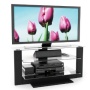 Sonax AT-1420 Atlantic 40-Inch Midnight Black TV Stand with Glass Shelves