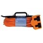 25 Metre 13 Amp Orange Outdoor Extension Cable on 'H' Frame with 2 Gang Rubberised Socket