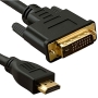 5m HDMI to DVI Cable - Pro Quality (100% Copper Wire & Oxygen Free OFC) ~ 1080p (Full HD) ~ v1.3 ~ Video ~ DVI-D (Dual Link) 24+1 Pins ~ 24k Gold Plat