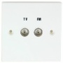 Maxview Diplex Twin Socket RF Coaxial Faceplate