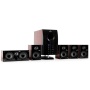 Auna Areal 525 - Set enceintes 5.1 multimedia home cinema (95W RMS, AUX, subwoofer sidefiring) - noir