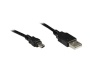 Anschlusskabel USB 2.0 Stecker A an Stecker Mini B 5-pin, schwarz, 0,3m, Good Connections®