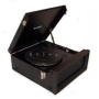 1960's / 1970's Retro Nostalgic Music Centre: Steepletone SRP1R-11 Black Music Centre with turntable plays 33 / 45 & 78's + MW / FM Radio - Black Leat