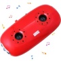 August MB100R Lecteur Baladeur MP3 Portable avec Haut-parleurs Stéréo Intégré et Lampe LED - Couleur: Rouge