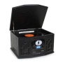 auna NR-620 Retro Record Player System (CD Player, MP3 / USB / SD Connectivity, Tape Deck & Radio) - Black