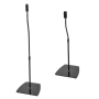 Duronic SPS2619 Universal Home Cinema Surround Glass Speaker Stands - Height Adjustable - Black - Set of 2