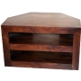 Homescapes - Dakota TV / DVD Corner Unit - Dark - 100% Solid Mango Hard Wood - ( No Veneer ) Hand Crafted Furniture