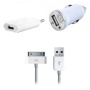 Iprotect ORIGINAL all in one 3 in 1 Zubehör SET Mini Power Ladegerät Ladekabel USB Netzteil + USB Datenkabel + KFZ Adapter für: iPhone 4S / 4GS / 4/ 4