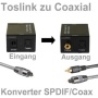 Ligawo Audio Konverter Toslink zu Koax - wandelt optisch Toslink SPDIF zu digital elektrisch Koax Koaxial/ Coax Coaxial - Wandler Decoder Converter fü