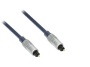 Anschlusskabel Toslink, High Quality, Stecker an Stecker,  Ø 6mm, blau, 5m, Good Connections®