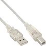 InLine USB 2.0 cable, A to B, transparent, 7m (34557T)