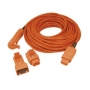 Masterplug Outdoor Power WREX2010-MP 20 m 2-Pin IP44 Extension Lead with Adaptors (Orange)