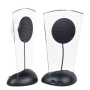 USB Stereo Speakers For PC, Laptop, Netbook - Black / Transparent
