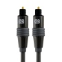 XO Premium Install Series - Cable óptico digital Toslink (conectores dorados de 24 k, 1 m)