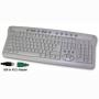 ADESSO KB-558W 2-Tone 104 Normal Keys 15 Function Keys USB or PS/2 Standard Multimedia USB keyboard with PS/2 Adapter