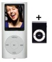 MP4 Player Portabel - bis zu 16 GB durch microSD Speicherkarte - SILBER - MP3 AMV, FM Radio, E-Book, integrierter Lautsprecher + Mini Clip MP3 Player