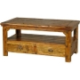 Rustic Solid Aged Acacia Wood Long Coffee Table W-110Cm