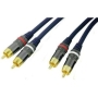 Masterplug Performance Series 2 Phono to 2 Phono Plug audio patch lead, Gold plated, 1 metre long