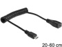 Delock USB Micro B Extension Cable Male to Female / Spiral Cable
