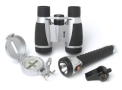 Carson Adventure Pak Containing 5x30 Binocular, Lensatic Compass, Flashlight, & Whistle/Thermometer (silver)