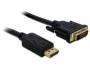 DeLOCK Displayport > DVI 24+1 m/m 3m - adaptadores de cable de vídeo (3m, Displayport, DVI-D) Negro