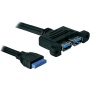 DeLock Cable USB 3.0 pin header female > 2 x USB 3.0-A female parallel (82941)