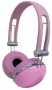 Computer Gear Headset with Clip on Microphone, Volume Control, Adjustable Head Band and Leather Ear Pads - Pink