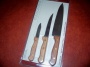 Tramontina Optimum 3 Piece Kitchen Knife Set with Wood Handles Stainless Steel