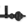 Source Global Unique 50-Inch to 98-Inch Adjustable Curtain Rod Sets, Taj Style, Black