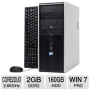 HP Compaq dc7800 Desktop PC - Intel Core 2 Duo E6750 2.66GHz, 2GB DDR2, 160GB HDD, DVDRW, Windows 7 Professional 64-bit, Keyboard & Mouse (Off-Lease)