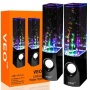 VEO Dancing Water Speakers USB Lautsprecher mit buntem Wasserspiel für PC, Mac, MP3-Playern, Smartphones, iPhone & Tablets - Schwarz