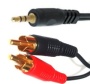 World of Data® 15m jack 3,5 mm vers 2 x RCA Câble - Qualité Premium - plaqué or 24 ct - Audio - Stéréo - mâle à mâle - 15 m