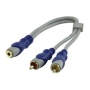 Ex-Pro® 0.20m (20cm) 3.5mm Socket plug to 2 x RCA Phono Connection Professional 24K Gold (Stereo Left/Right)