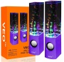 VEO Dancing Water Speakers USB Lautsprecher mit buntem Wasserspiel für PC, Mac, MP3-Playern, Smartphones, iPhone & Tablets - Violett