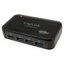 LogiLink Maus Pad mit USB 2.0 Hub, 4 Port, schwarz (ID0020)