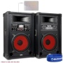 Skytec SPA1000 10" Active Speakers Home Party MP3 USB SD Microphone Inputs 800W