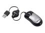 Targus Mini Optical Retractable Mouse - Mouse - optical - 3 button(s) - wired - USB - blue, silver