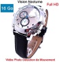 Montre Caméra Cachée Espion 16 Go Full HD 1920x1080p Vision Nocturne Modèle CuirHD